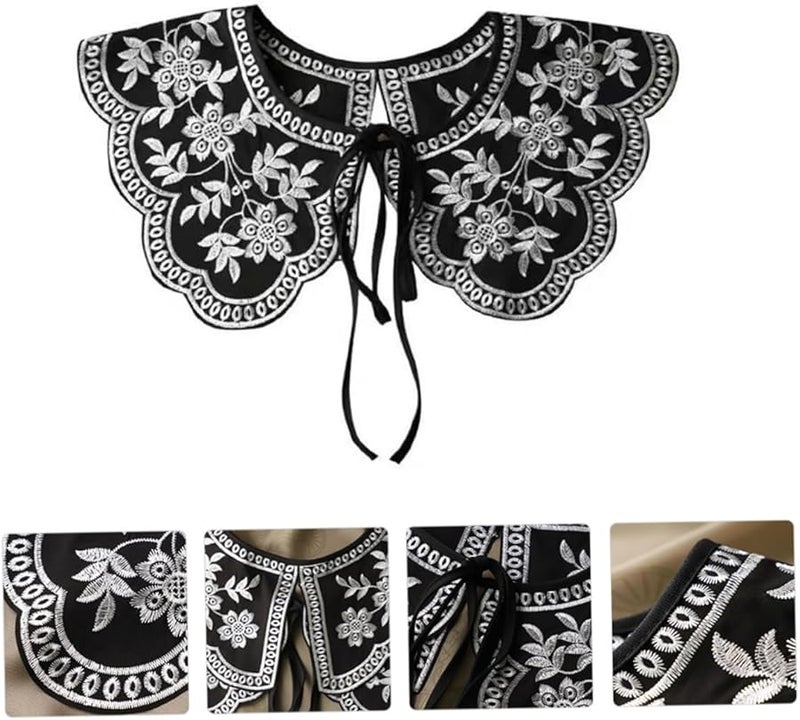 طوق مطرز بأسلوب ريترو للنساء، وشاح زخرفي أنيق، إكسسوار للبلوزات والقمصان - Image 3